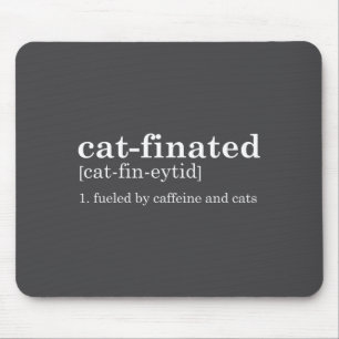 Cats &amp; Coffee Lover Funny Caffeine Quote Coffe Mouse Pad