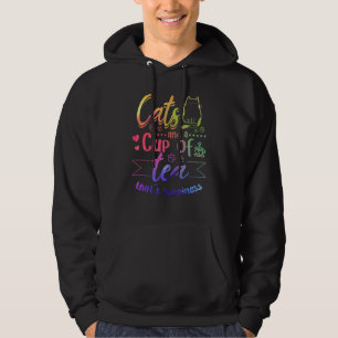 Cats And A Cup Of Tea That's Happiness   Cat   Hoodie