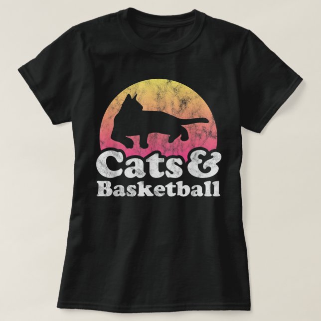 Cats and Basketball Men or Women Cat and Basketbal T-Shirt (Design Front)