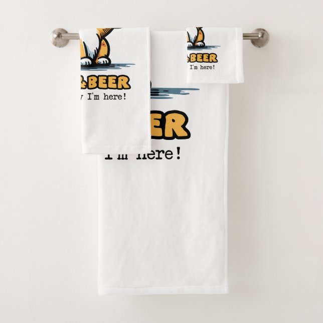 Cats and beer 2 bath towel set (Insitu)