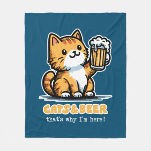 Cats and beer 2 fleece blanket