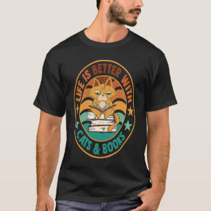 cats and books cat kittens hangover T-Shirt