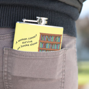 Cats and Books Hip Flask