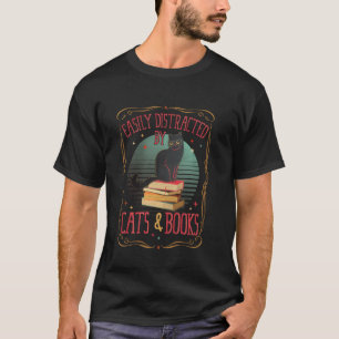 Cats and Books Lover Funny Reading Literary Feline T-Shirt