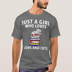Cats And Books Reading Librarian T-Shirt