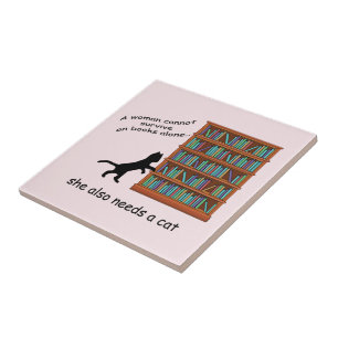 Cats and Books Tile