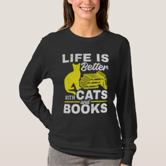 Cats And Books  With Cats And Books T-Shirt