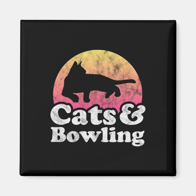 Cats And Bowling Men's Or Women's Cat And Bowling  Magnet (Front)