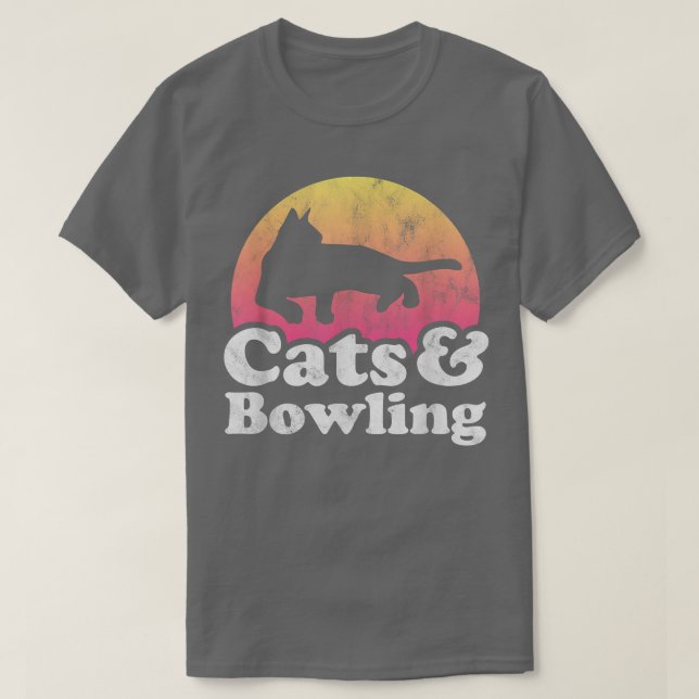 Cats and Bowling Men's or Women's Cat and Bowling  T-Shirt (Design Front)