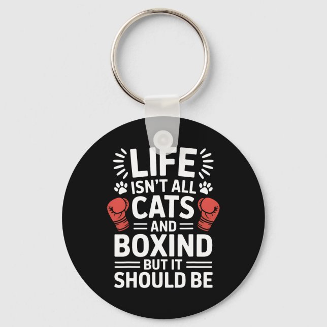 Cats And Boxing Funny Boxing  Key Ring (Front)