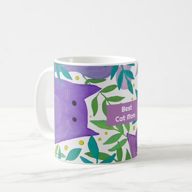 Cats and branches Best cat mum day Coffee Mug (Front Left)