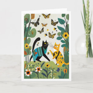 Cats and Butterflies Card