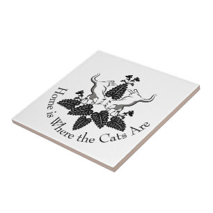Cats and Catnip Graphic Silhouette Tile