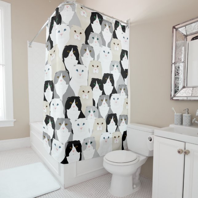 Cats and Cats Shower Curtain (In Situ)