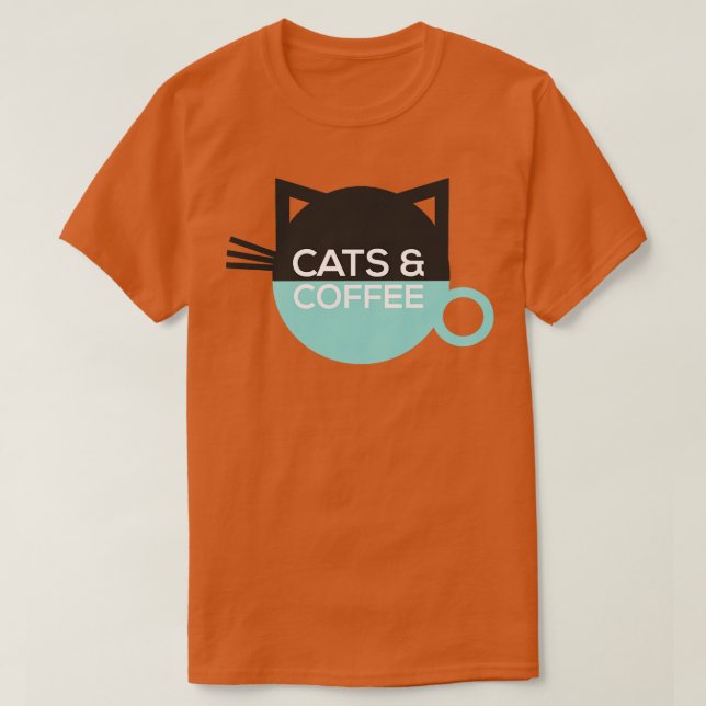 Cats And Coffee  T-Shirt (Design Front)