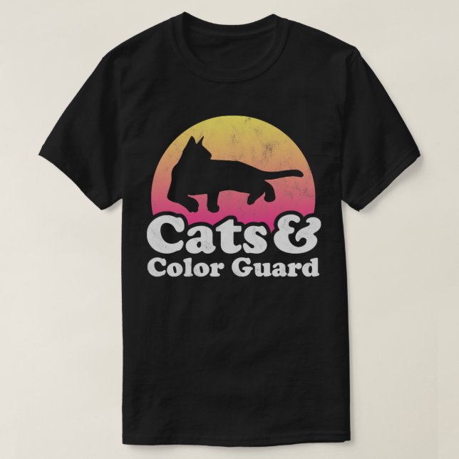 Cats and Colour Guard Gift T-Shirt (Design Front)