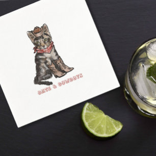cats and cowboys napkin