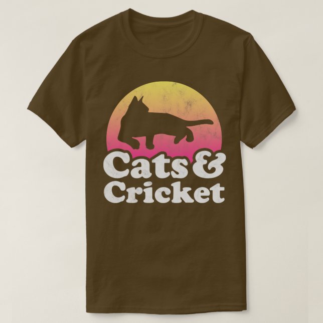 Cats and Cricket Gift  T-Shirt (Design Front)