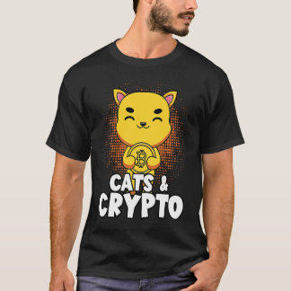 Cats And Crypto Cryptocurrency Blockchain Trader F T-Shirt