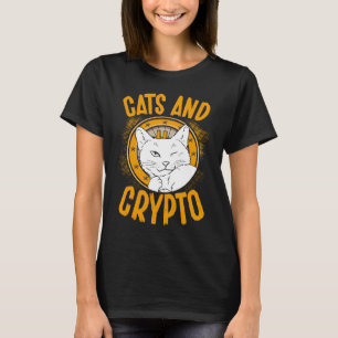Cats And Crypto Cryptocurrency Blockchain Trader F T-Shirt