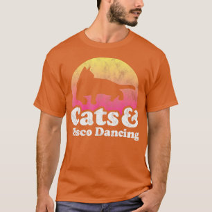 Cats and Disco Dancing Mens or Womens Cat  T-Shirt