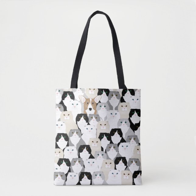 Cats and Dogs Allover Tote Bag (Front)