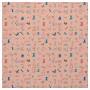 Cats and Dogs and The Toys they Love Fabric