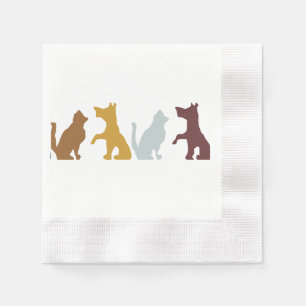 Cats and Dogs cartoon pattern Napkin