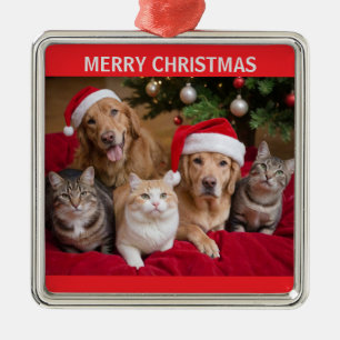Cats and Dogs Christmas  Metal Tree Decoration