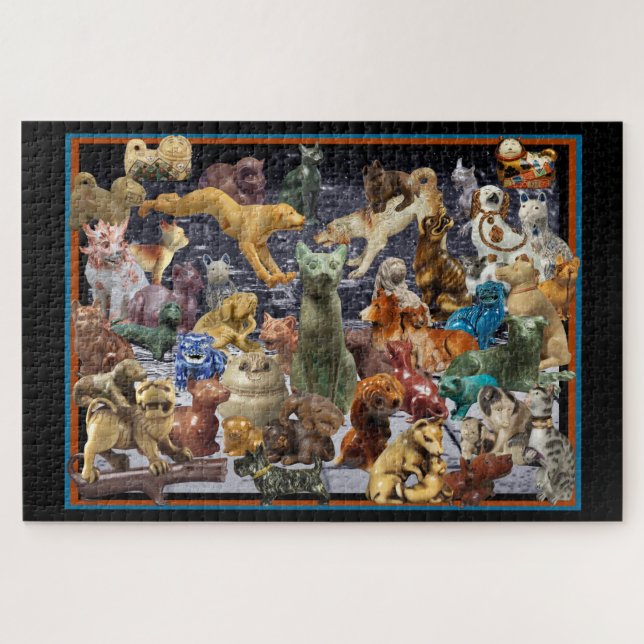 Cats and Dogs Figurines Jigsaw Puzzle (Horizontal)
