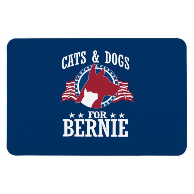 CATS AND DOGS FOR BERNIE SANDERS MAGNET (Horizontal)