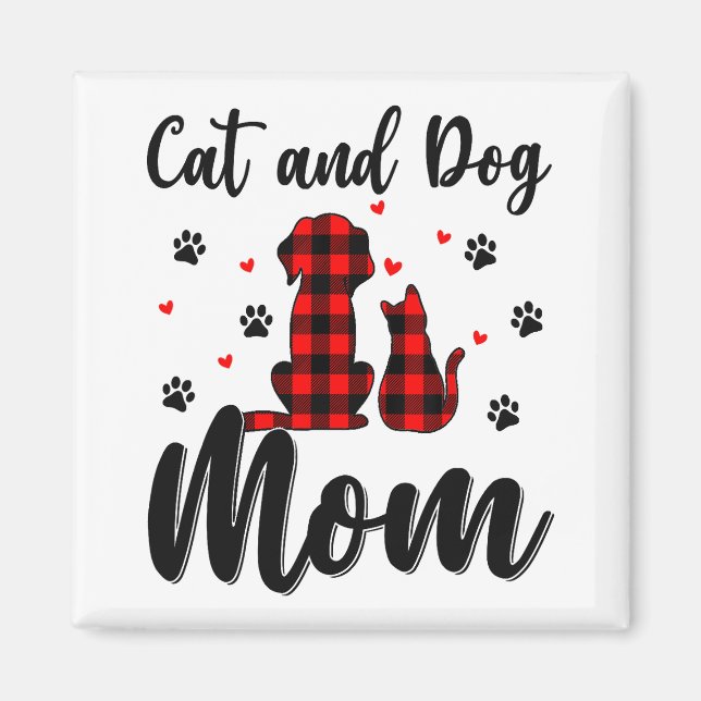 Cats And Dogs Mum Mother's Day Puppy Pets Animals  Magnet (Front)
