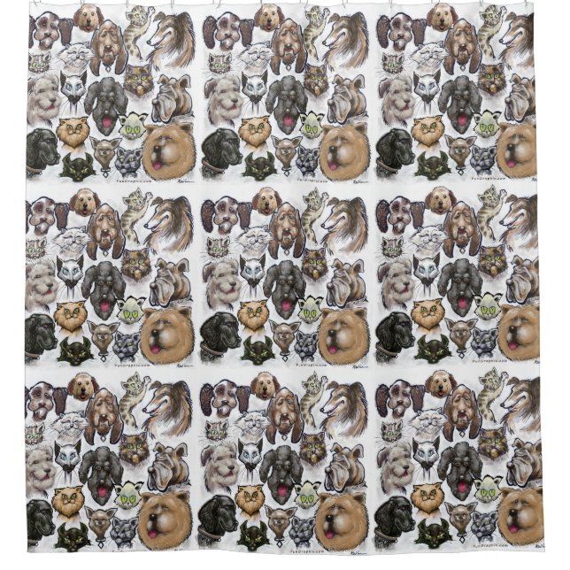 Cats and Dogs Shower Curtain (Front)