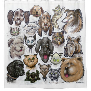 Cats and Dogs Shower Curtain