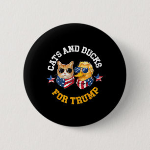 Cats And Ducks For Trump 2024 6 Cm Round Badge