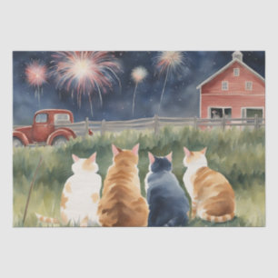 Cats and Fireworks Decoupage Paper