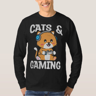 Cats And Gaming Cute Cat Owner Pet Animals Graphi T-Shirt