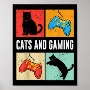 Cats And Gaming For The Cat Lover Gamer Video Game Poster