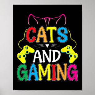 Cats And Gaming For The Cat Lover Gamer Video Game Poster