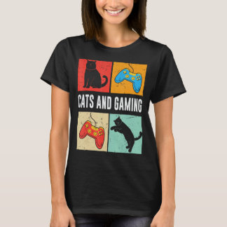 Cats And Gaming For The Cat Lover Gamer Video Game T-Shirt