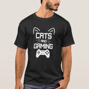 Cats and Gaming Funny Cat Lover Gamer Fan for Men T-Shirt