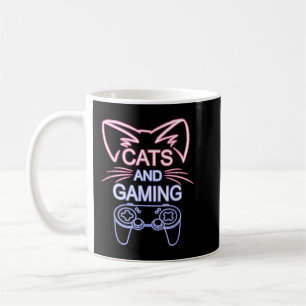 Cats And Gaming Funny Cat Lover Gaming Gift Gamer Coffee Mug