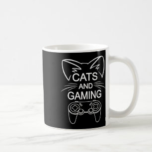 Cats And Gaming Funny Cat Lover Gaming Gift Gamer  Coffee Mug