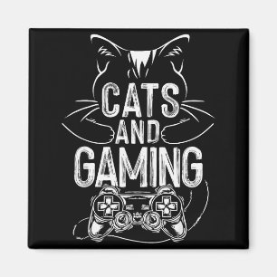 Cats And Gaming Funny For Gamer, Cat Lover, Cat Mo Magnet