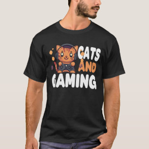 Cats And Gaming Funny For Gamer  Cat Lover Cat Mo T-Shirt