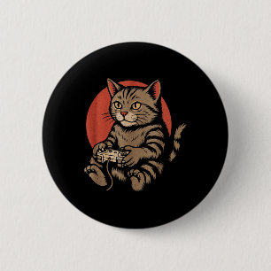 Cats And Gaming Shirt For Men Women Gamer Boys Gra 6 Cm Round Badge