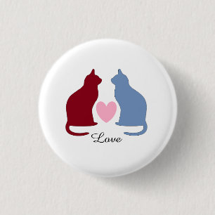 Cats and Heart 3 Cm Round Badge