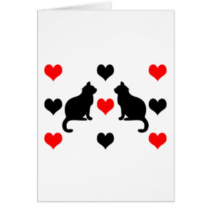 Cats and hearts pattern