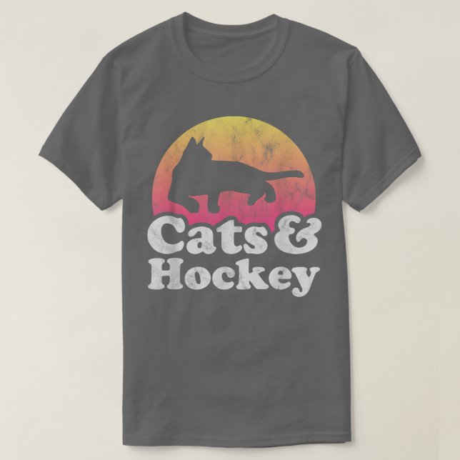Cats and Hockey Men's or Women's Cat and Hockey  T-Shirt (Design Front)