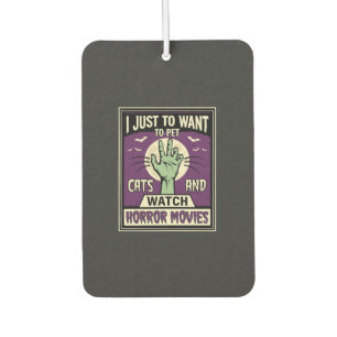 Cats And Horror Movies Halloween Design Car Air Freshener